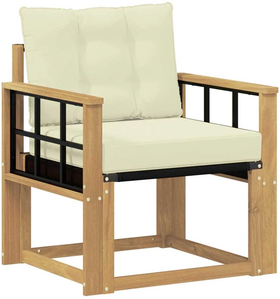 Lauko sofa Kietasis akacijos medis ir Textilene Balta