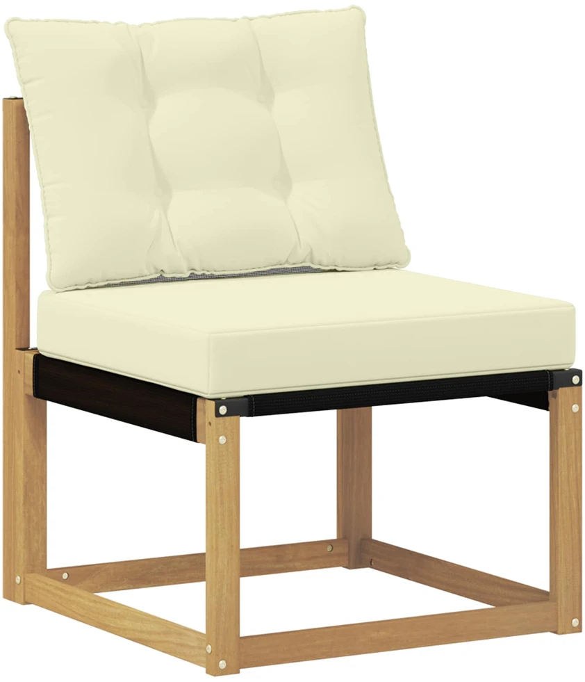 Lauko sofa Kietasis akacijos medis ir Textilene Balta