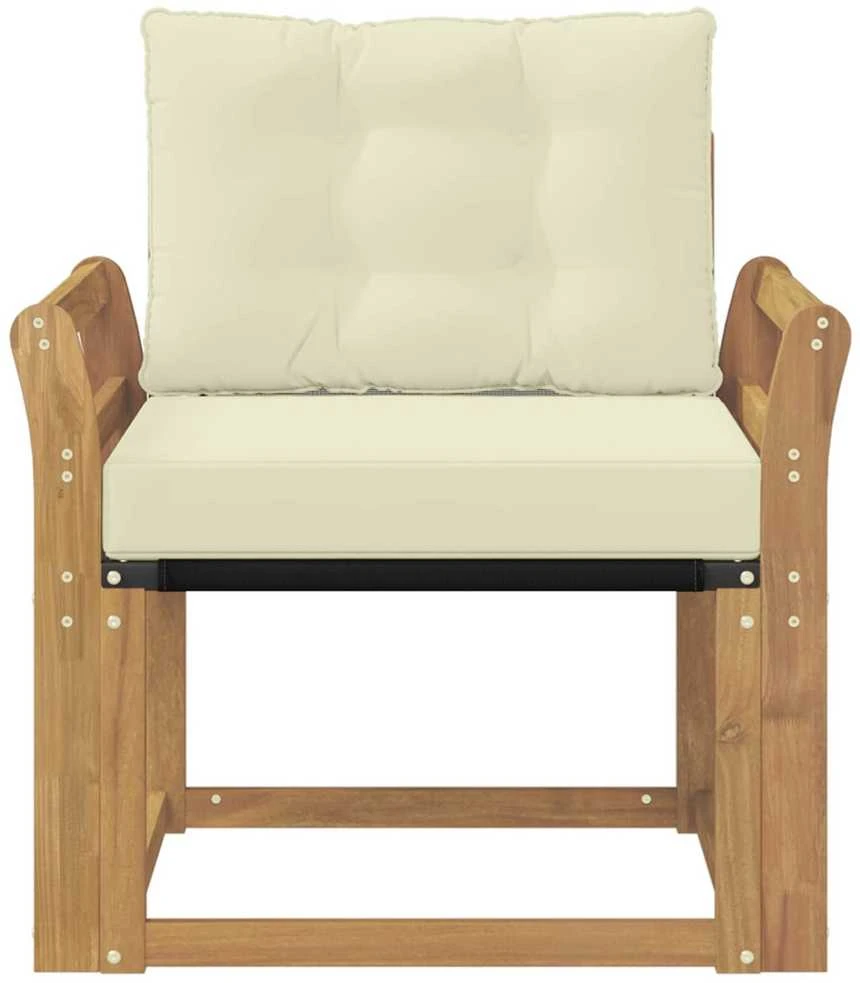 Lauko sofa Kietasis akacijos medis ir Textilene Balta