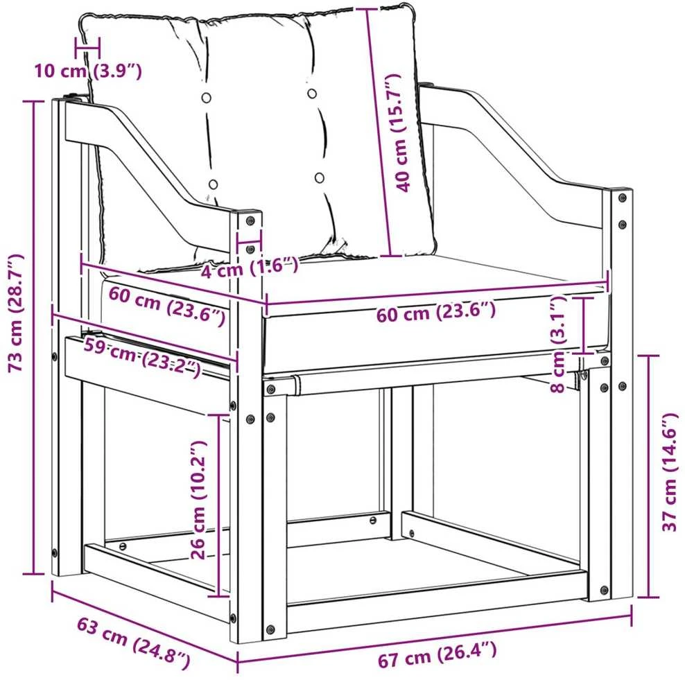 Lauko sofa Kietasis akacijos medis ir Textilene Balta