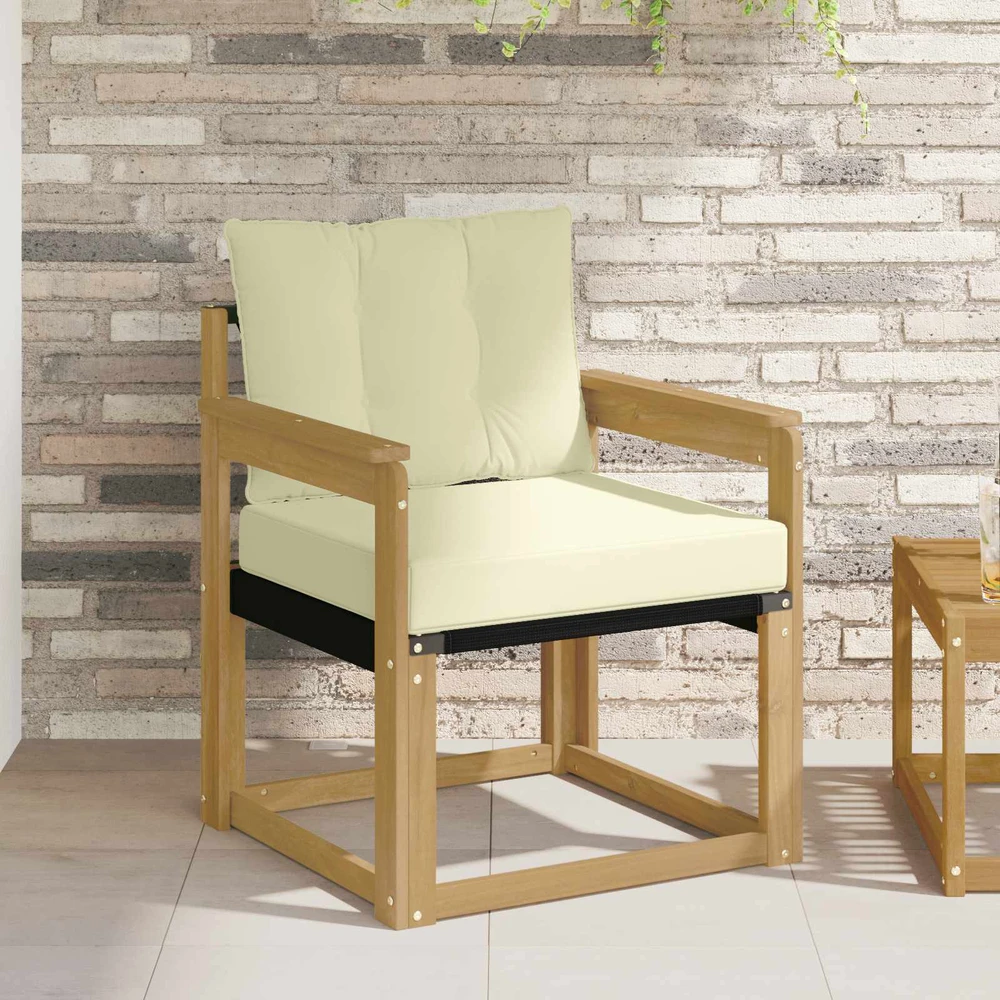 Lauko sofa Kietasis akacijos medis ir Textilene Balta