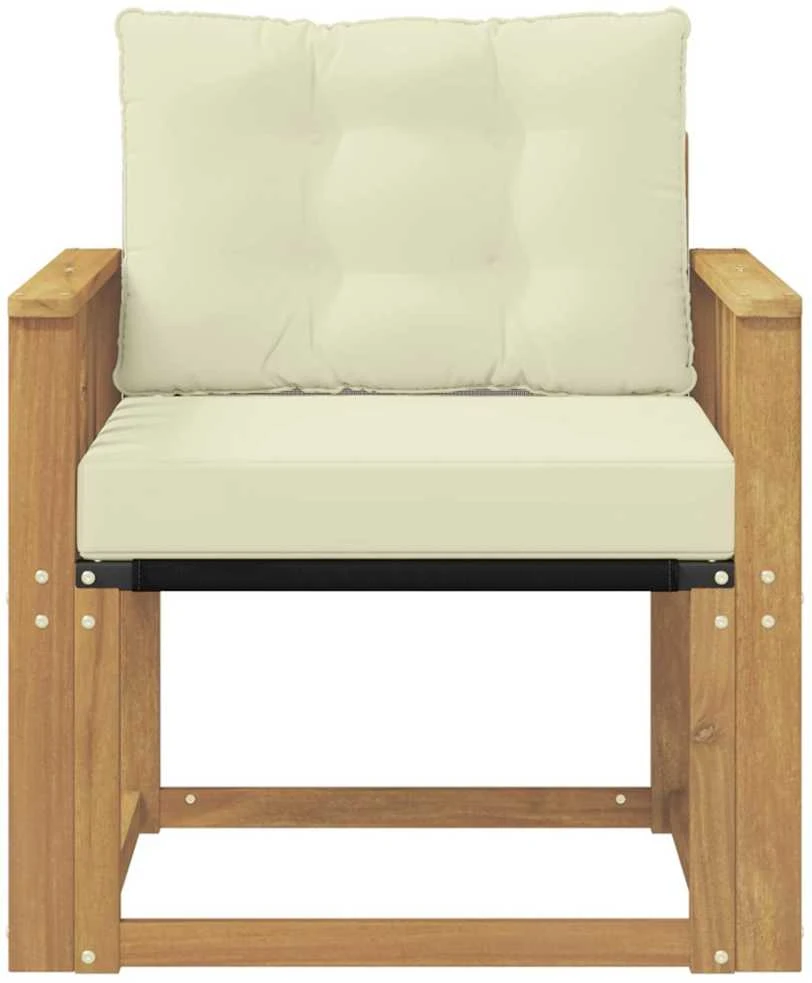 Lauko sofa Kietasis akacijos medis ir Textilene Balta