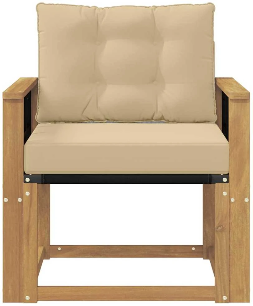 Lauko sofa Kietasis akacijos medis ir Textilene Balta