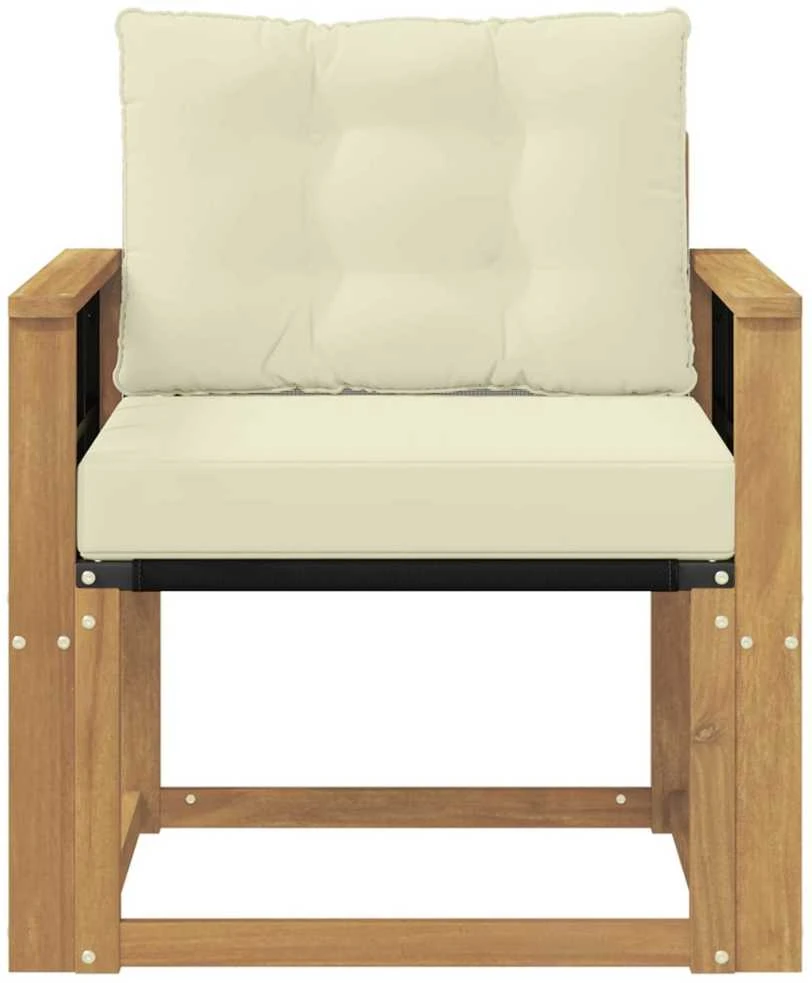 Lauko sofa Kietasis akacijos medis ir Textilene Balta