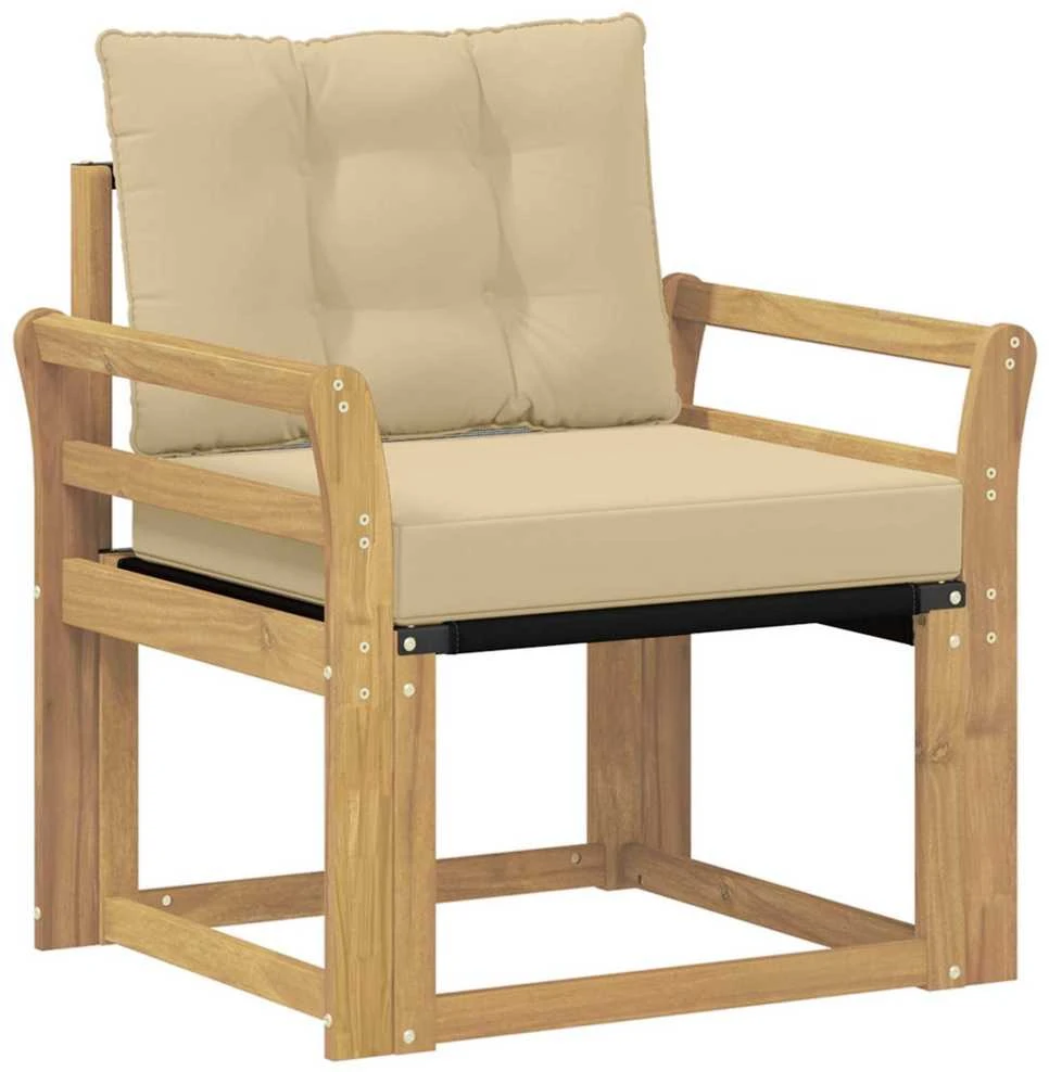 Lauko sofa Kietasis akacijos medis ir Textilene Balta