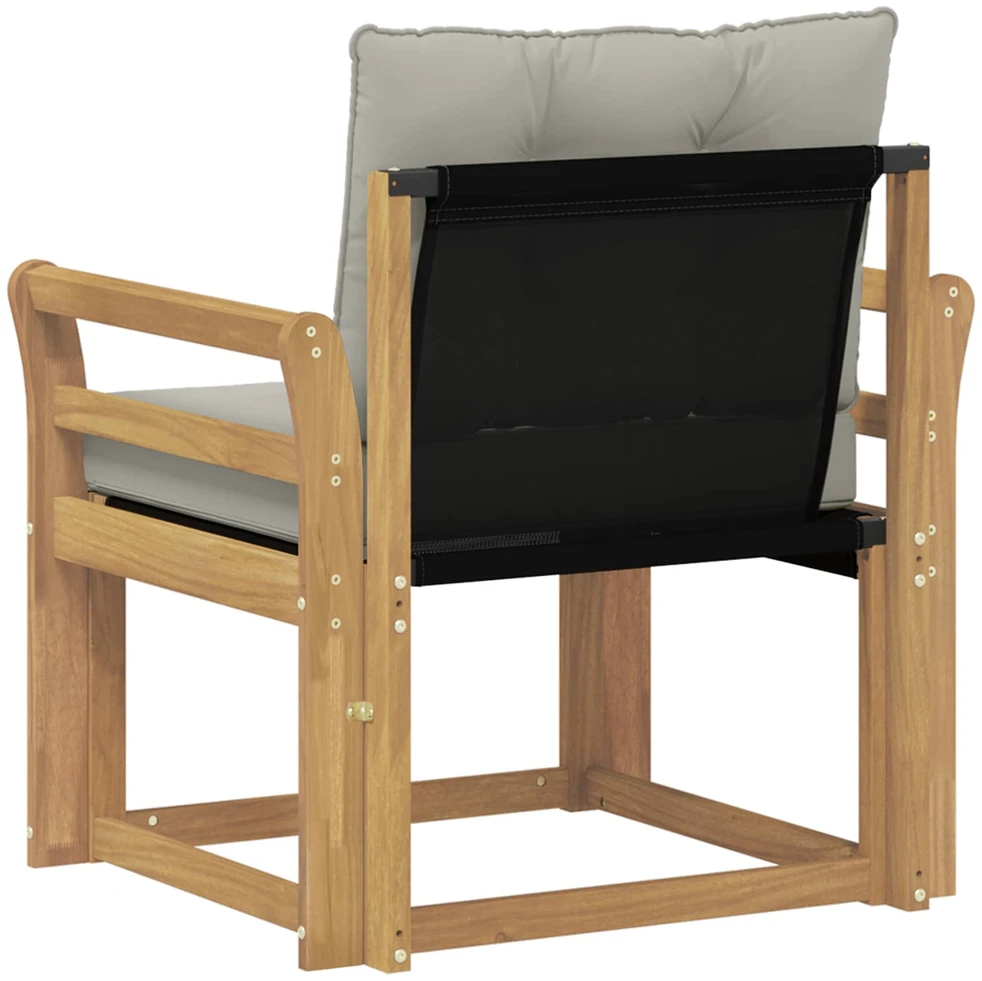 Lauko sofa Kietasis akacijos medis ir Textilene Balta