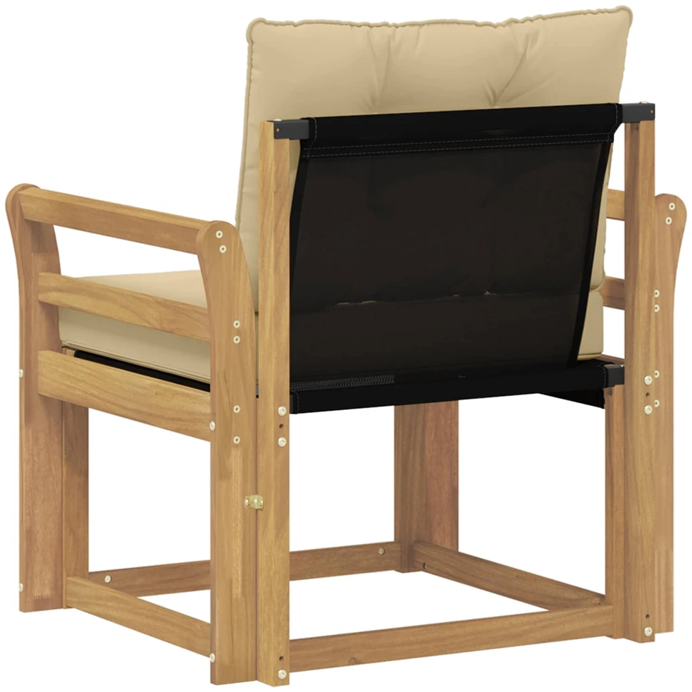 Lauko sofa Kietasis akacijos medis ir Textilene Balta