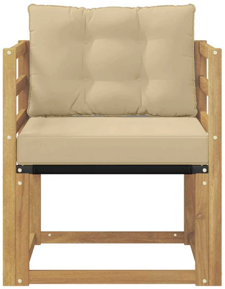 Lauko sofa Kietasis akacijos medis ir Textilene Balta