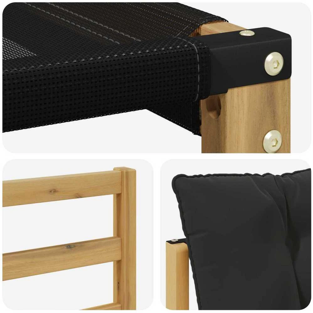 Lauko sofa Kietasis akacijos medis ir Textilene Balta