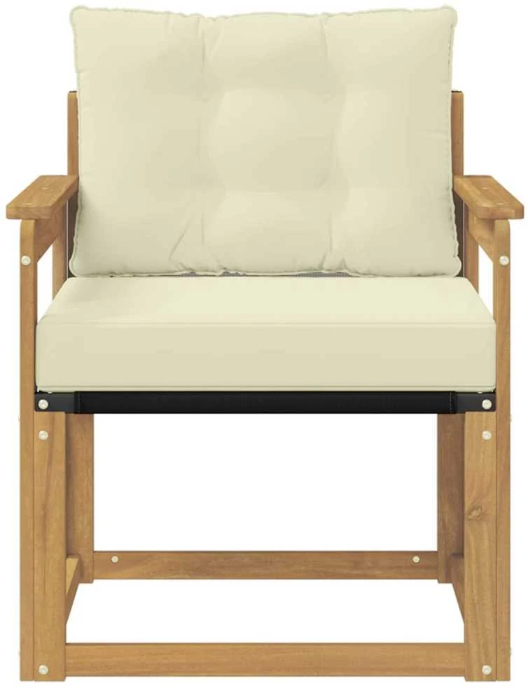 Lauko sofa Kietasis akacijos medis ir Textilene Balta