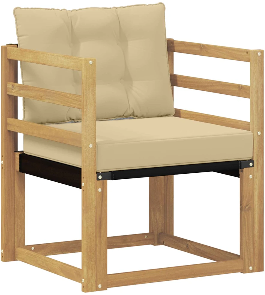 Lauko sofa Kietasis akacijos medis ir Textilene Balta