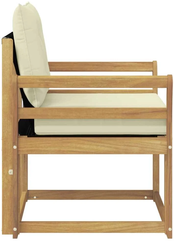 Lauko sofa Kietasis akacijos medis ir Textilene Balta