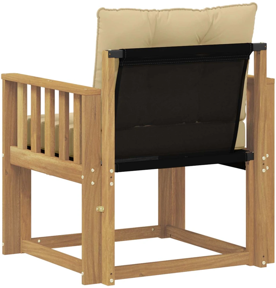 Lauko sofa Kietasis akacijos medis ir Textilene Balta