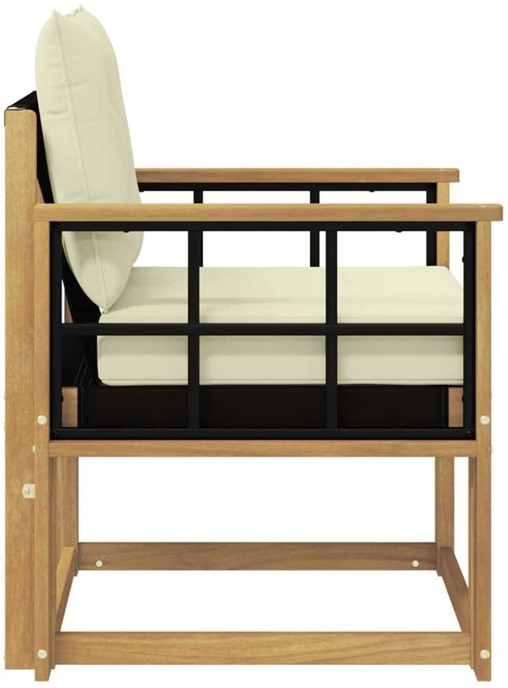 Lauko sofa Kietasis akacijos medis ir Textilene Balta