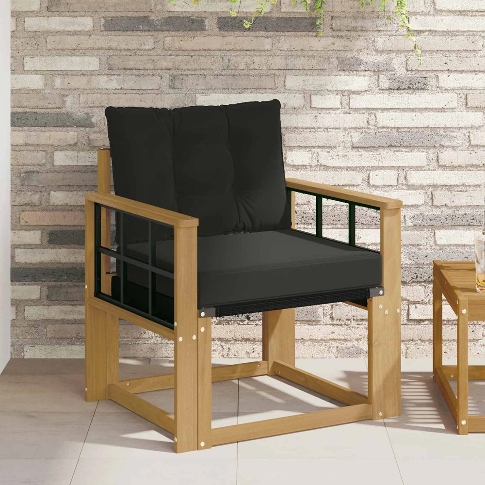 Lauko sofa Kietasis akacijos medis ir Textilene Balta
