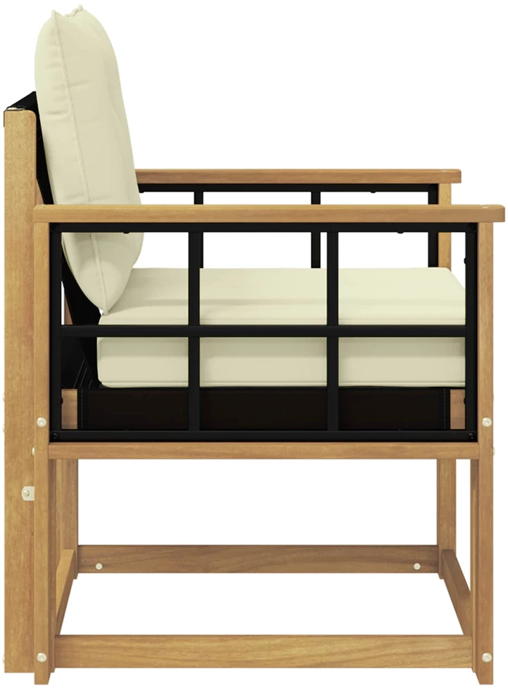 Lauko sofa Kietasis akacijos medis ir Textilene Balta