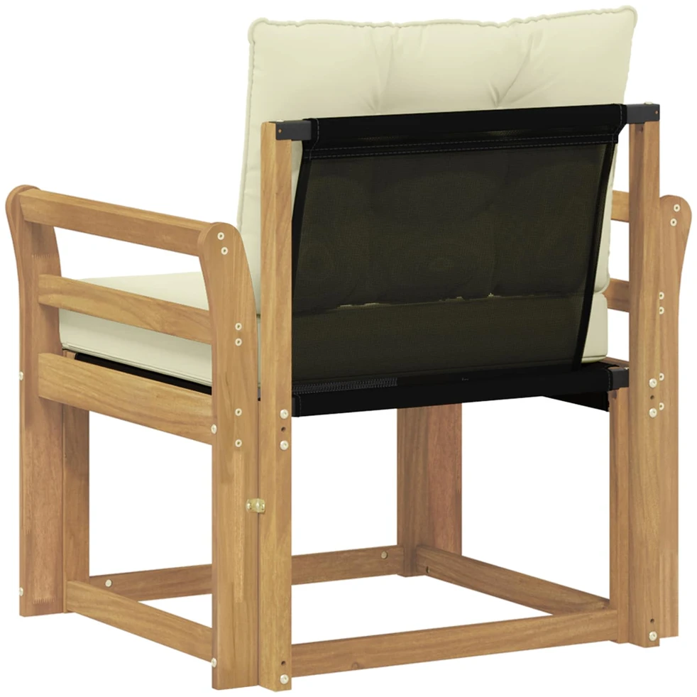 Lauko sofa Kietasis akacijos medis ir Textilene Balta