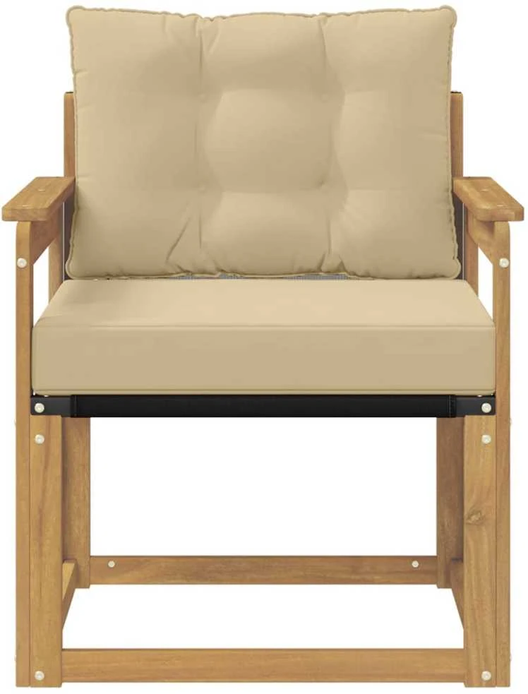 Lauko sofa Kietasis akacijos medis ir Textilene Balta