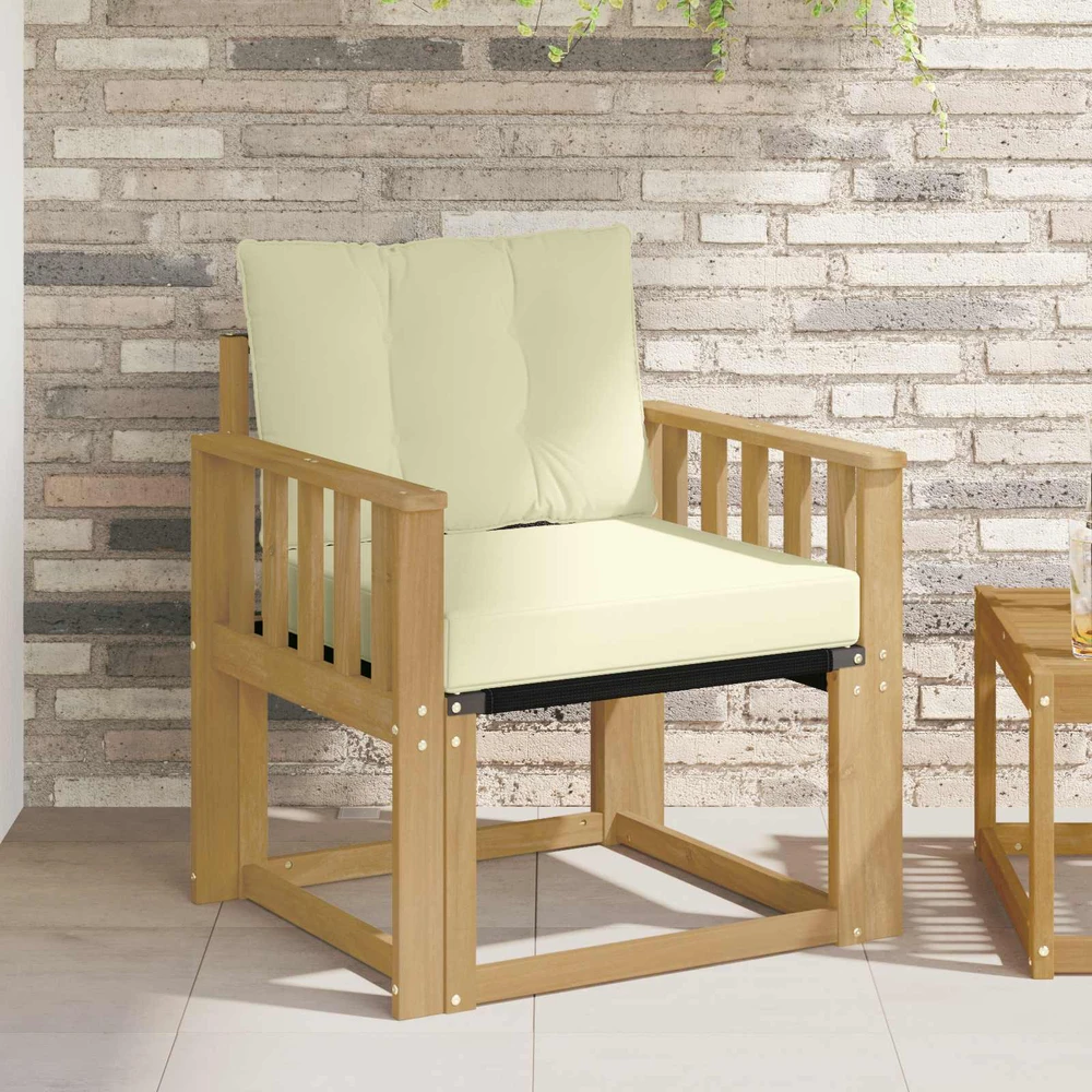 Lauko sofa Kietasis akacijos medis ir Textilene Balta