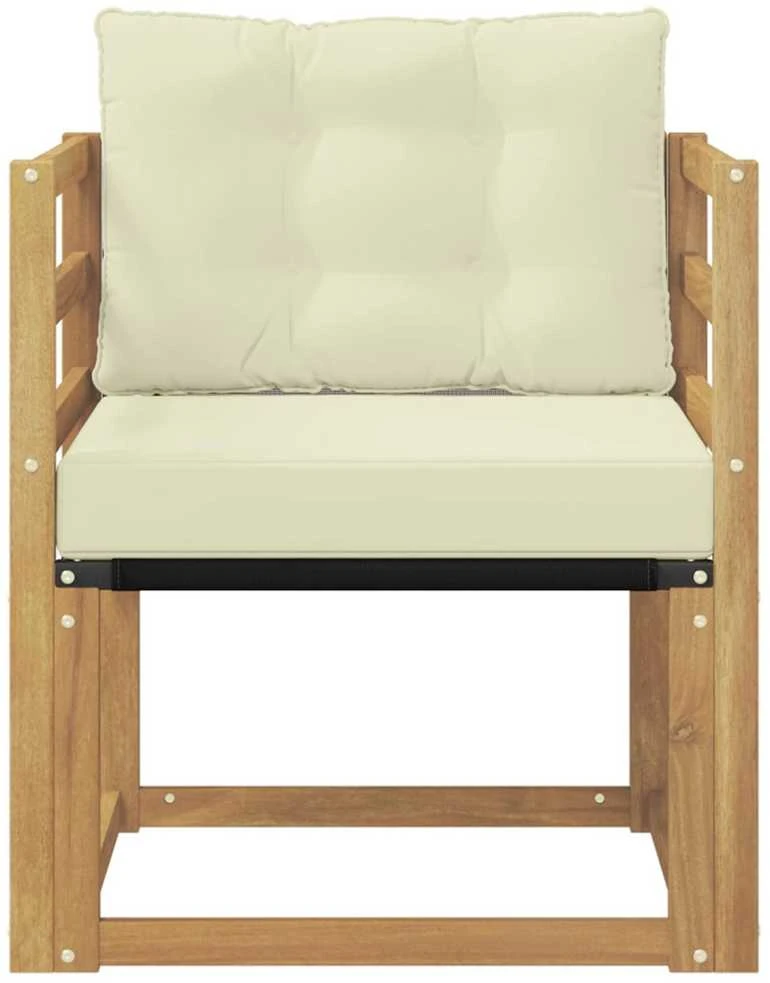 Lauko sofa Kietasis akacijos medis ir Textilene Balta