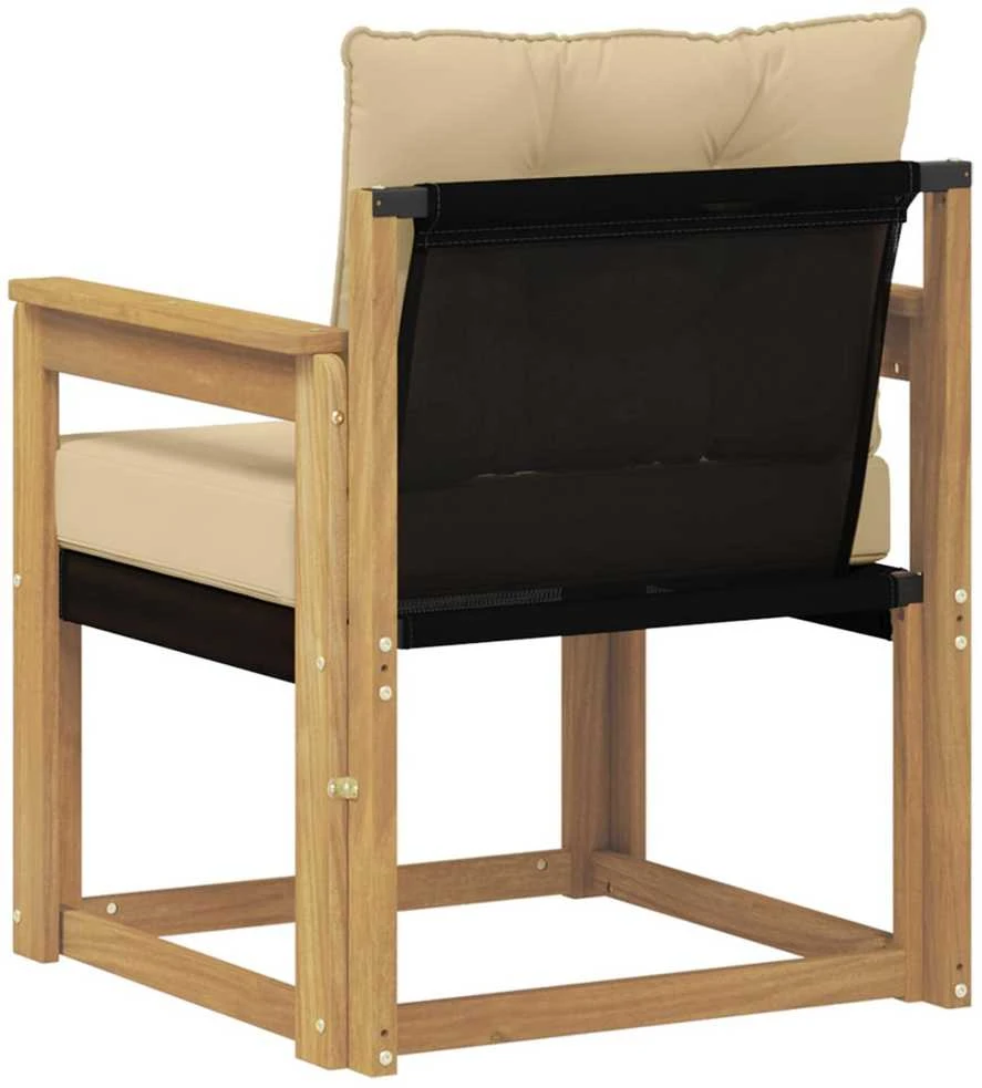 Lauko sofa Kietasis akacijos medis ir Textilene Balta
