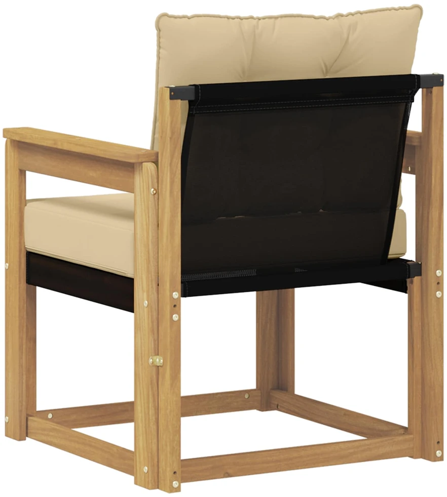 Lauko sofa Kietasis akacijos medis ir Textilene Balta