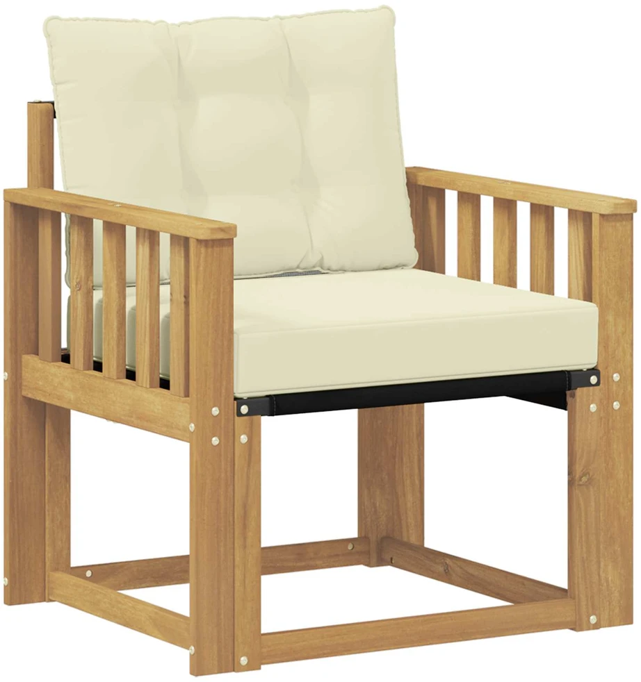 Lauko sofa Kietasis akacijos medis ir Textilene Balta