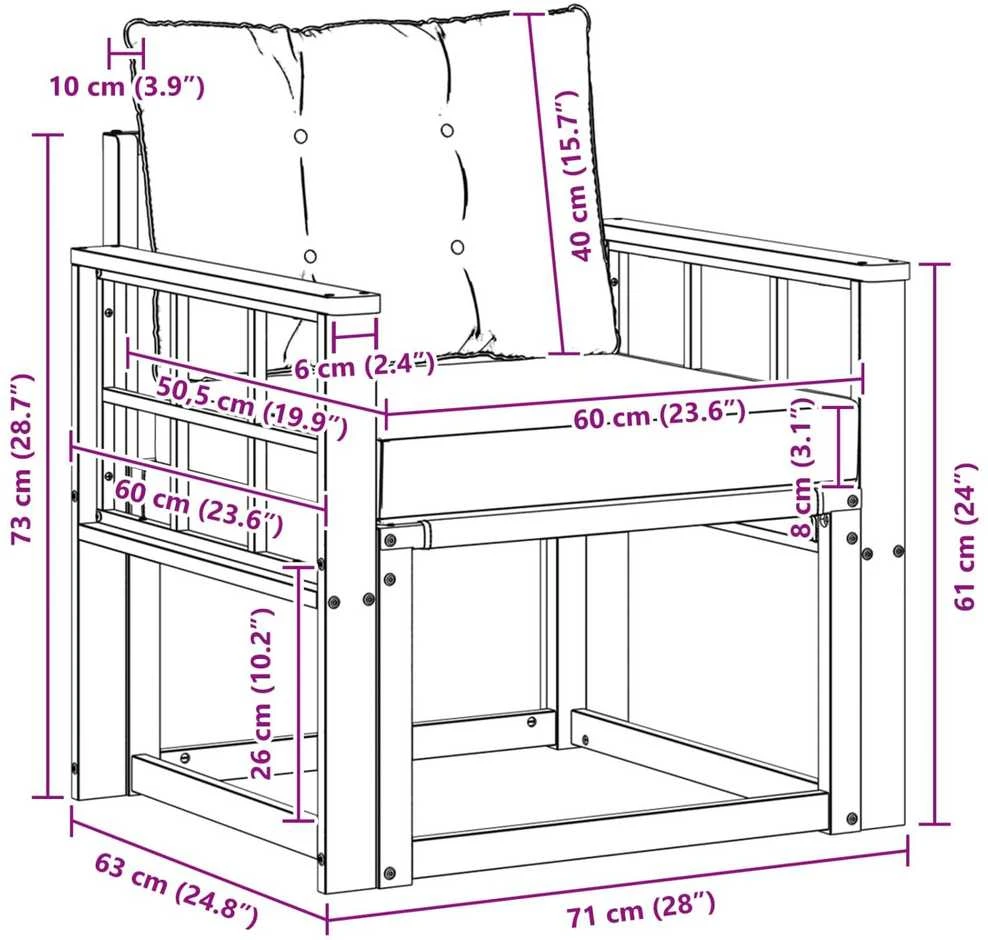 Lauko sofa Kietasis akacijos medis ir Textilene Balta