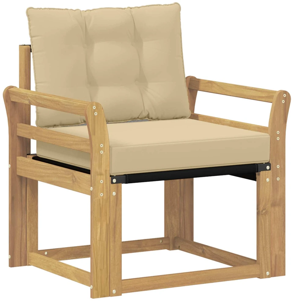 Lauko sofa Kietasis akacijos medis ir Textilene Balta