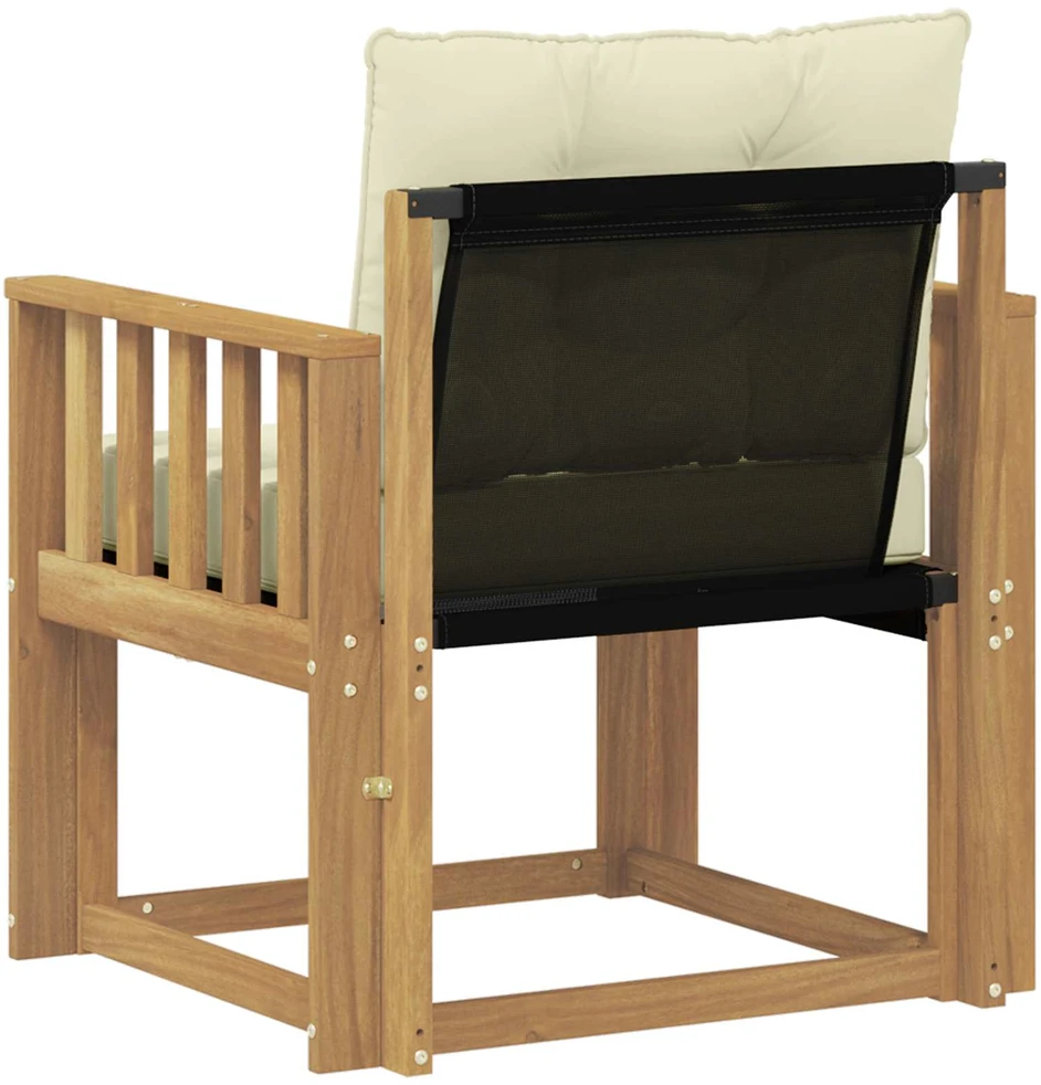 Lauko sofa Kietasis akacijos medis ir Textilene Balta