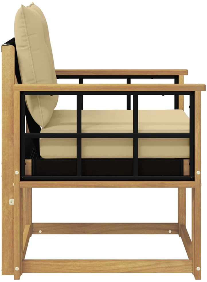 Lauko sofa Kietasis akacijos medis ir Textilene Balta