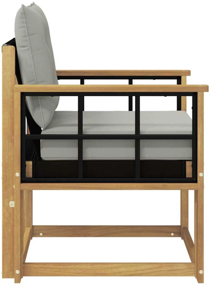 Lauko sofa Kietasis akacijos medis ir Textilene Balta