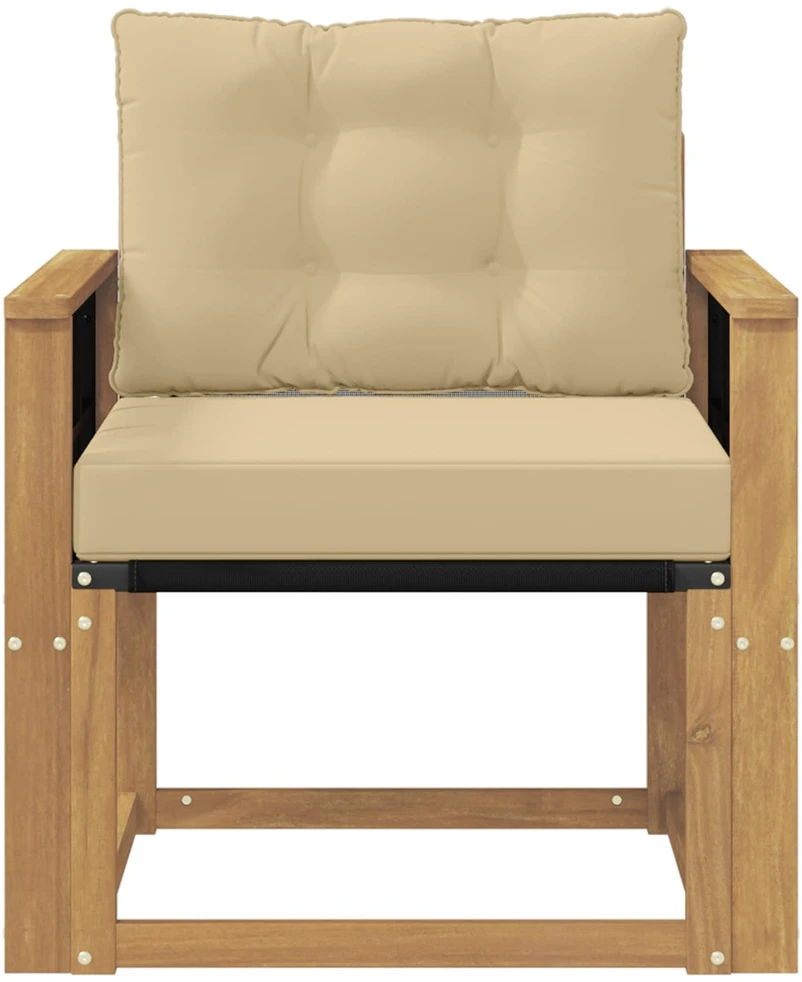 Lauko sofa Kietasis akacijos medis ir Textilene Balta