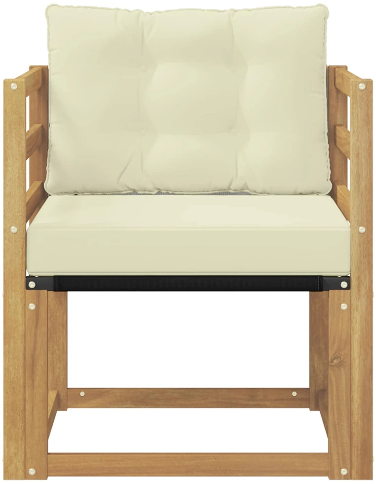Lauko sofa Kietasis akacijos medis ir Textilene Balta