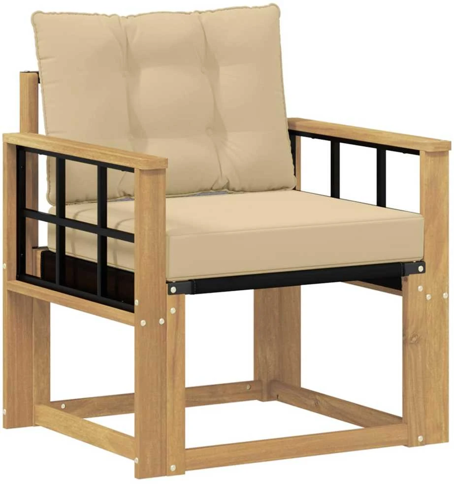Lauko sofa Kietasis akacijos medis ir Textilene Balta