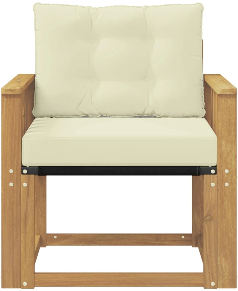 Lauko sofa Kietasis akacijos medis ir Textilene Balta