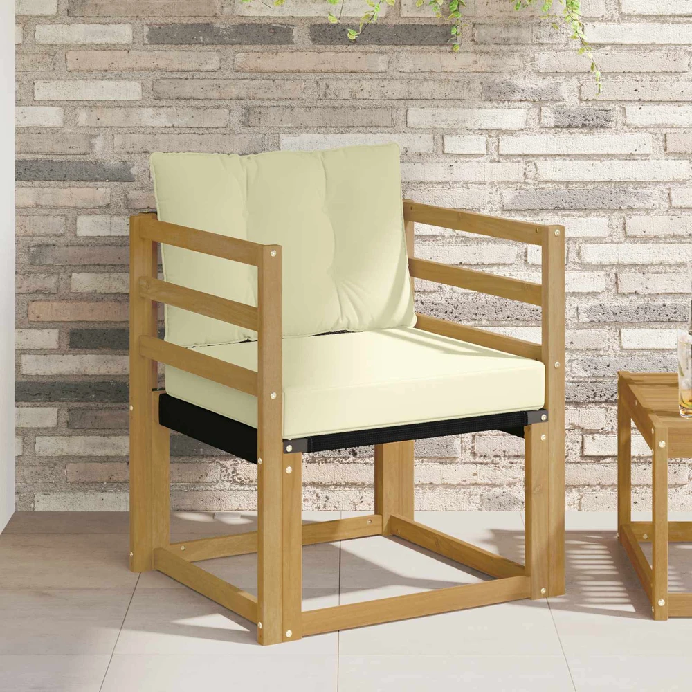 Lauko sofa Kietasis akacijos medis ir Textilene Balta