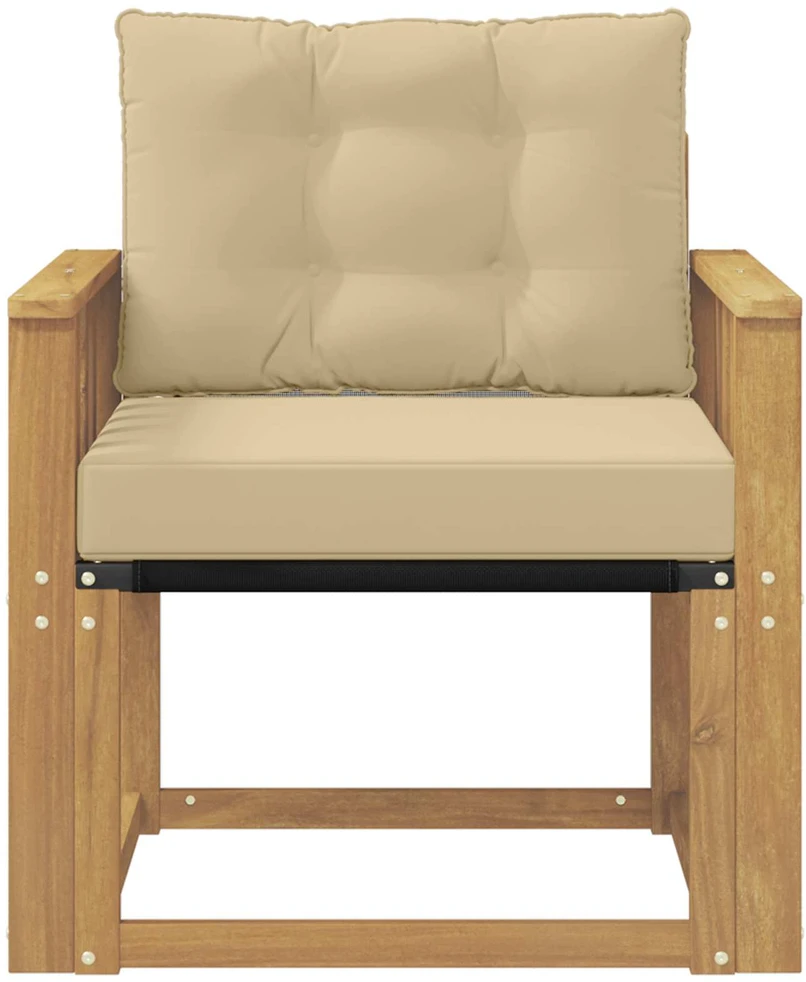 Lauko sofa Kietasis akacijos medis ir Textilene Balta