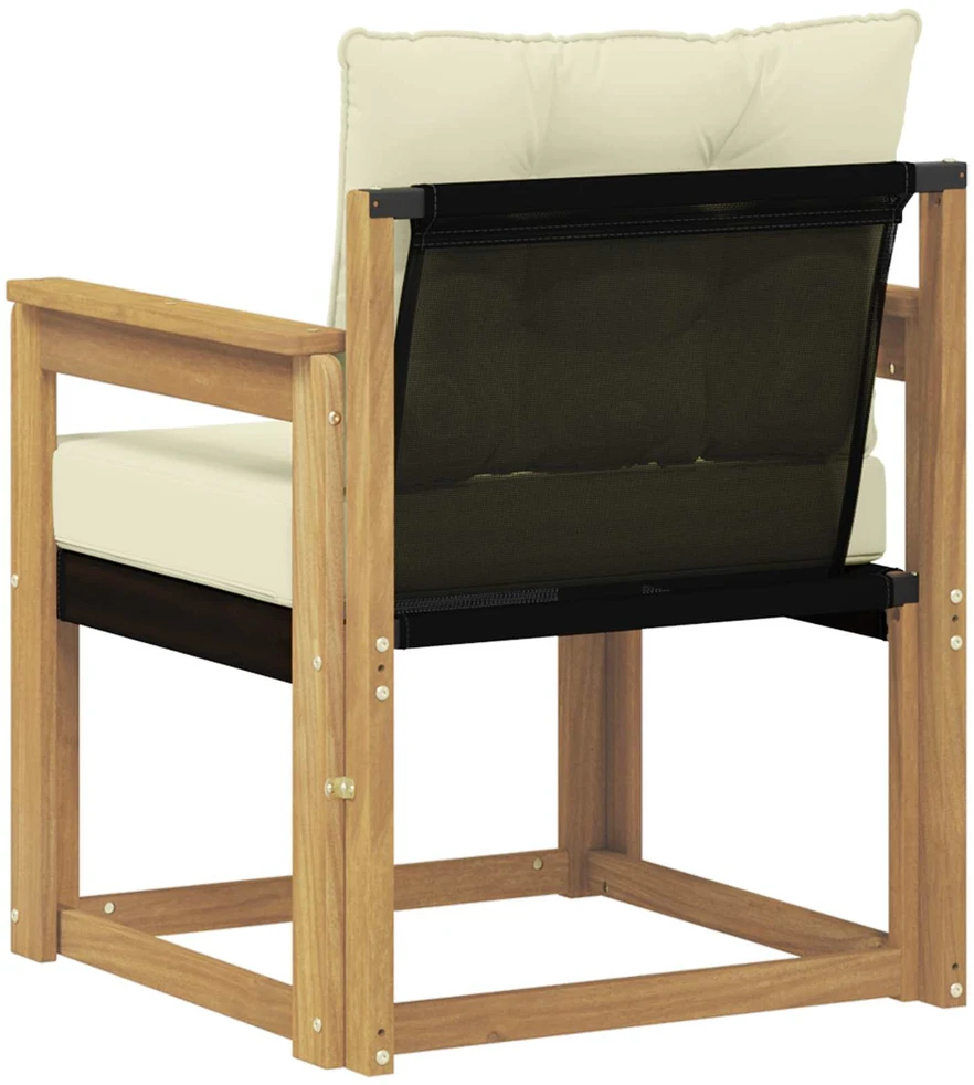 Lauko sofa Kietasis akacijos medis ir Textilene Balta