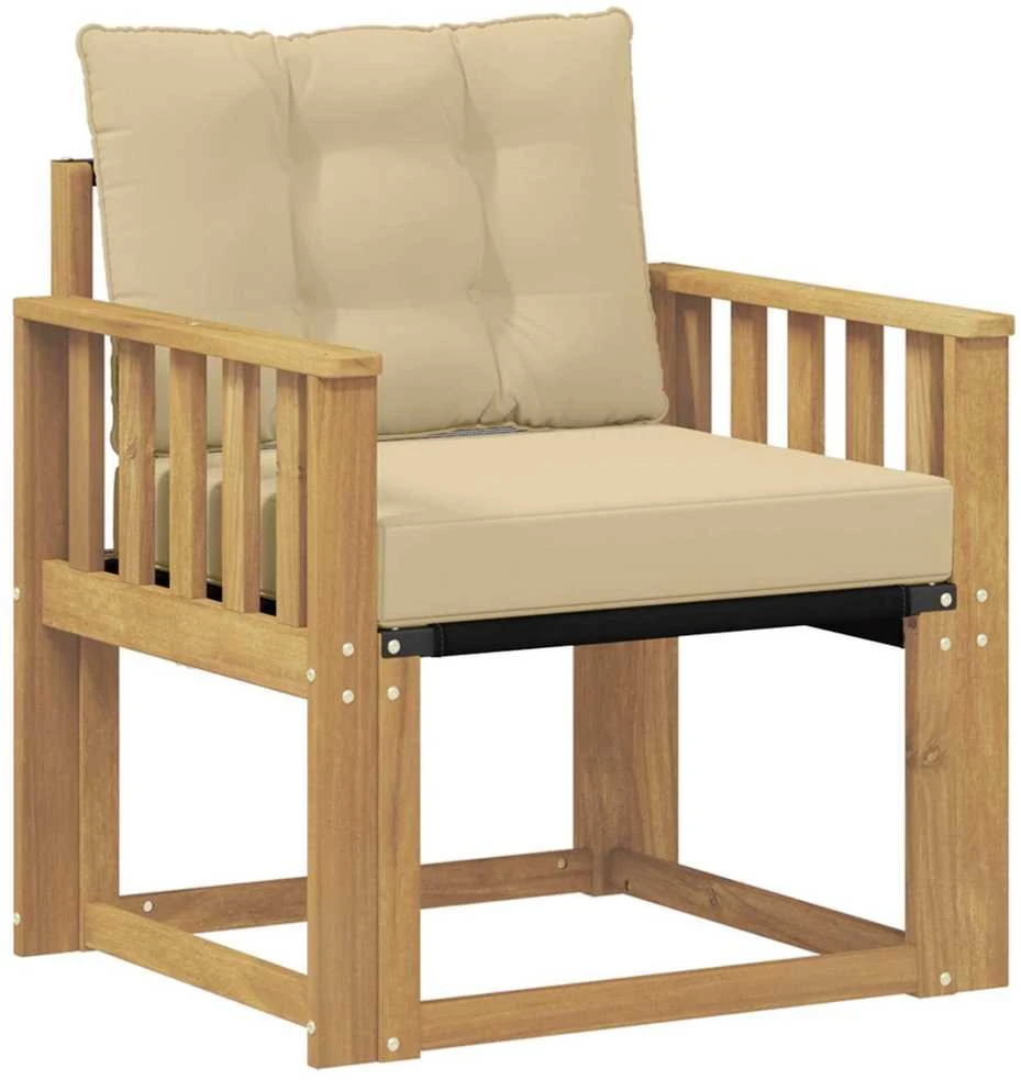 Lauko sofa Kietasis akacijos medis ir Textilene Balta