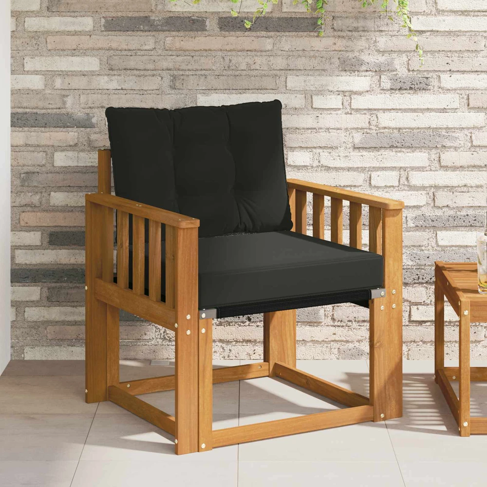 Lauko sofa Kietasis akacijos medis ir Textilene Natūrali