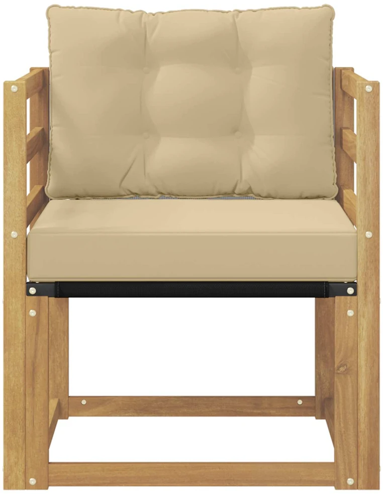 Lauko sofa Kietasis akacijos medis ir Textilene Balta