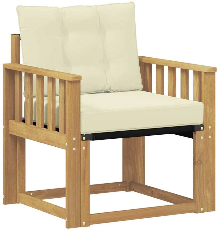 Lauko sofa Kietasis akacijos medis ir Textilene Balta
