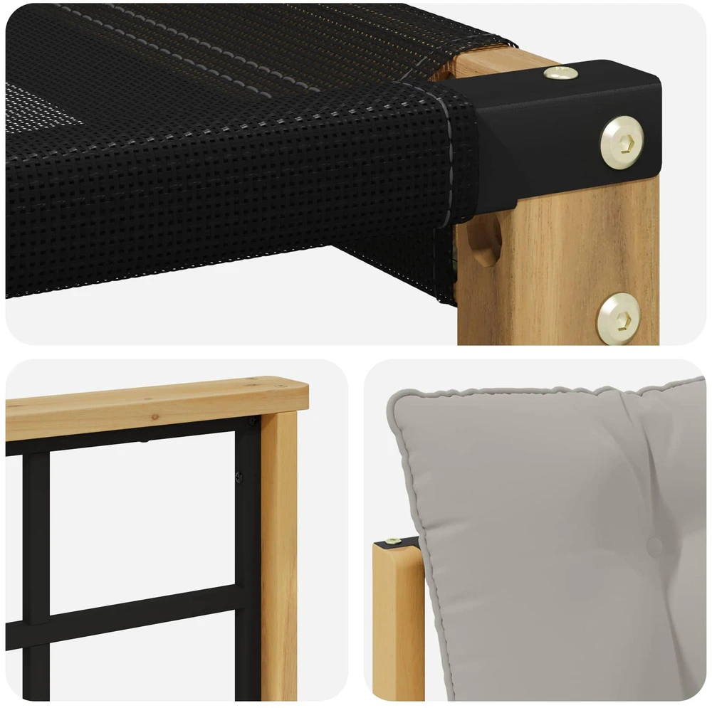 Lauko sofa Kietasis akacijos medis ir Textilene Balta