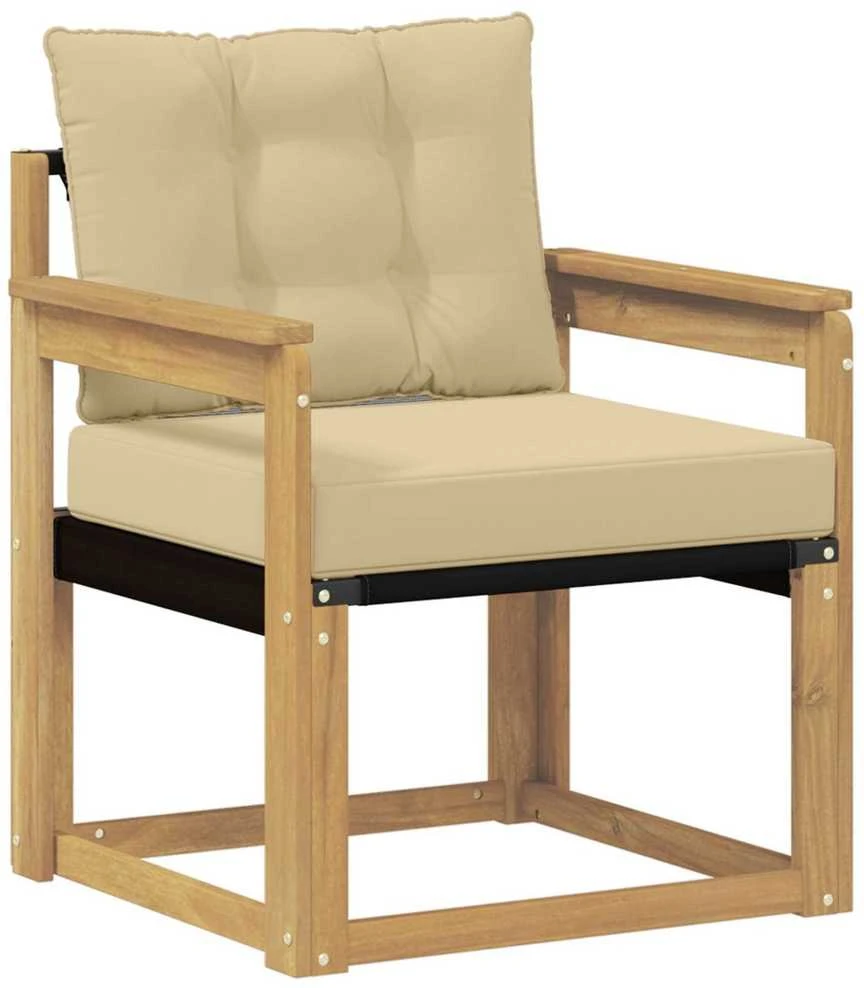 Lauko sofa Kietasis akacijos medis ir Textilene Balta