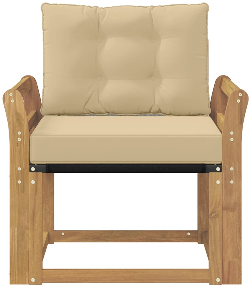 Lauko sofa Kietasis akacijos medis ir Textilene Balta