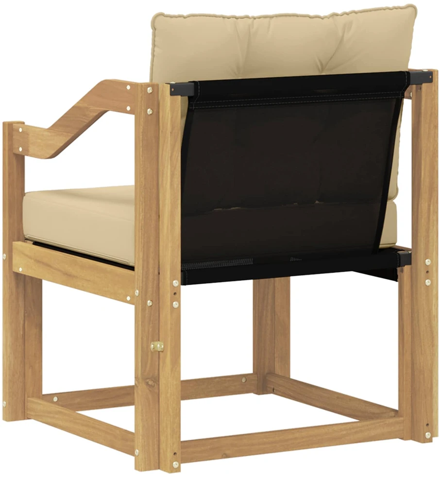 Lauko sofa Kietos akacijos mediena Balta ir smėlio