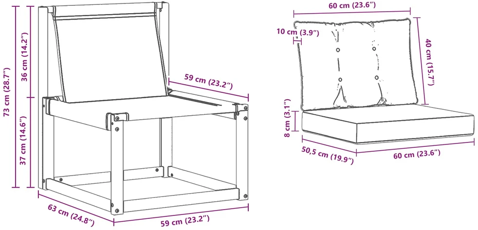 Lauko sofa Kietos akacijos mediena Balta ir smėlio