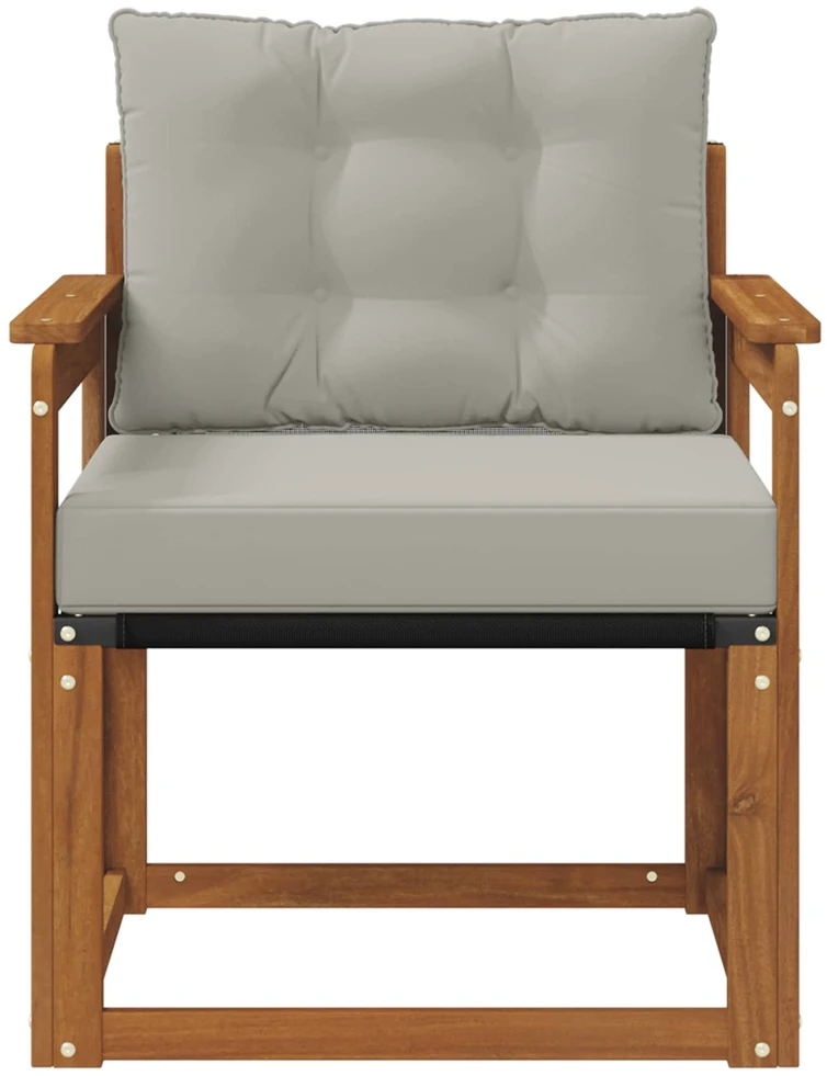 Lauko sofa Kietos akacijos mediena Natūrali ir šviesiai pilka