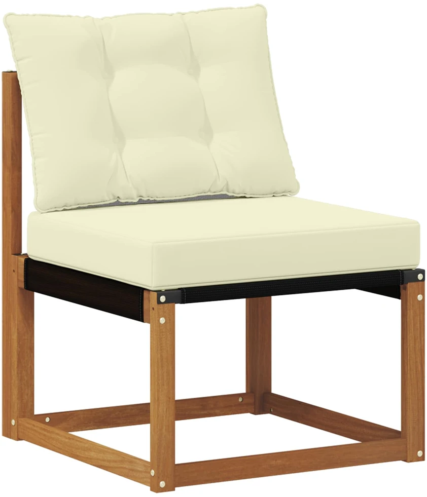 Lauko sofa Kietos akacijos mediena Natūralus ir grietinėlė